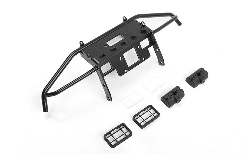 RC4WD Guardian Steel Front Winch Bumper w/ Lights for Axial 1/10 SCX10 II UMG10 (Black)