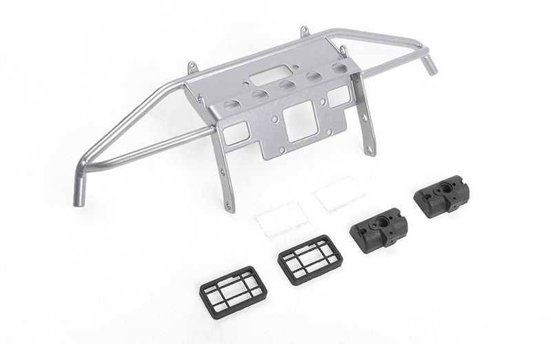 RC4WD Guardian Steel Front Winch Bumper w/ Lights for Axial 1/10 SCX10 II UMG10 (Silver)