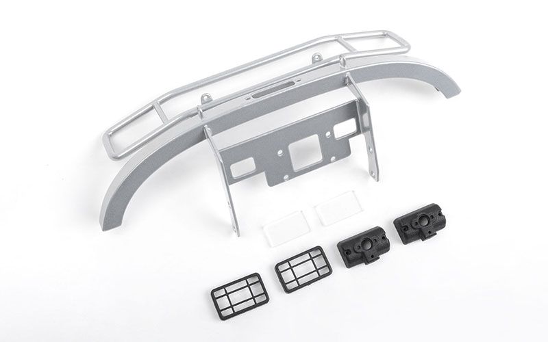 RC4WD Ranch Steel Front Winch Bumper w/ Lights for Axial 1/10 SCX10 II UMG10 (Silver)