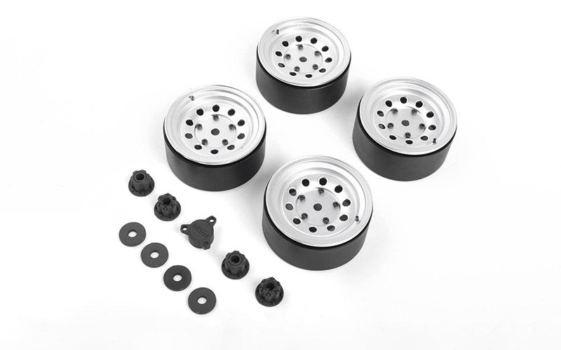 RC4WD 2.2" Burato Beadlock Wheels With Center Caps (Silver) (4)