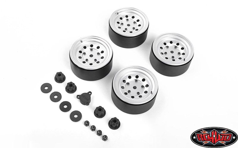RC4WD 2.2" Burato Beadlock Wheels With Center Caps (Silver) (4) - Click Image to Close