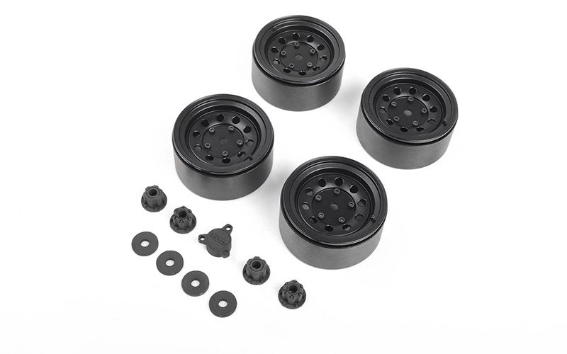 RC4WD 2.2" Burato Beadlock Wheels With Center Caps (Black) (4) - Click Image to Close