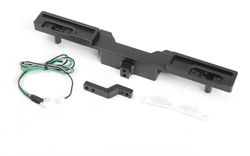 RC4WD Oxer Steel Rear Bumper w/ Towing Hook, Brake Lenses and LED Lights for Traxxas TRX-4 Mercedes-Benz G-500