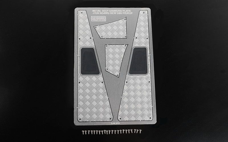 RC4WD Steel Front Side Hood Diamond Plates for RC4WD Gelande II 2015 Land Rover Defender D90