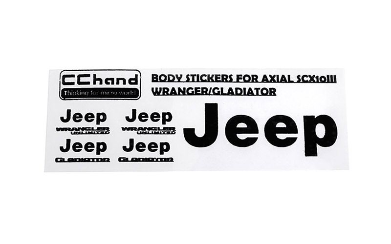 RC4WD Metal Logo Decal Sheet for Jeep (Gladiator/Wrangler) (Blk) - Click Image to Close