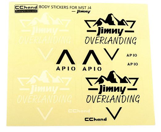 RC4WD Overlanding Decal Sheet for MST 4WD Off-Road Car Kit W/ J4 Jimny Body