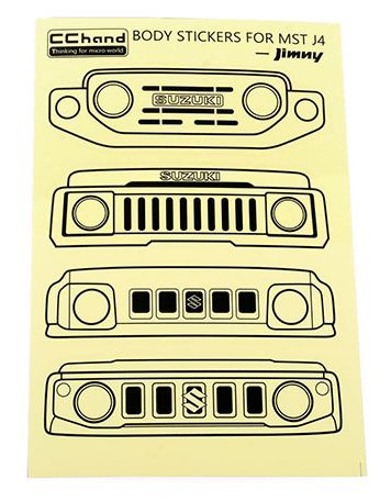 RC4WD Grille Option Decal Sheet for MST 4WD Off-Road Car Kit W/ J4 Jimny Body (Black)