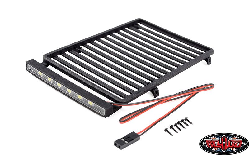RC4WD Flat Roof Rack w/LED Light Bar - Axial SCX2 Jeep Wrangler