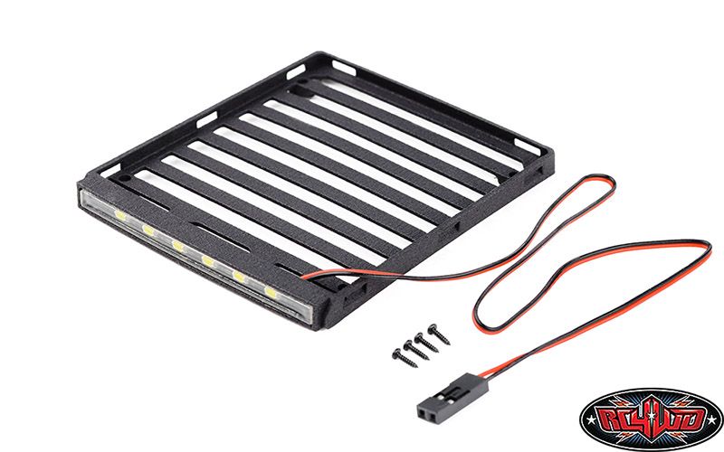 RC4WD Flat Roof Rack w/LED Light Bar - Axial SCX24 JT Gladiator