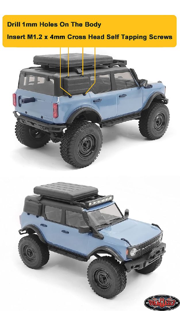 RC4WD Rear Side Window Box for Axial SCX24 2021 Ford Bronco