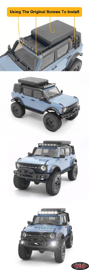 RC4WD Roof Rack & Cargo Carrier w/LED - Axial SCX24 2021 Bronco - Click Image to Close