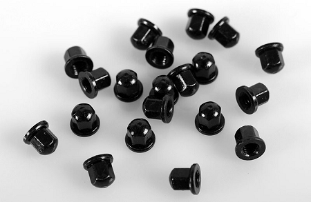 RC4WD M2 Flanged Acorn Nuts (Black)