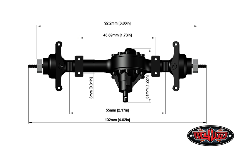 RC4WD Yota II 1/18 Cast Front And Rear Axle Set