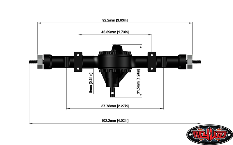 RC4WD Yota II 1/18 Cast Front And Rear Axle Set