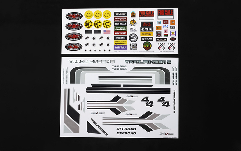 RC4WD Complete Graphic Decal Set for Mojave II 2/4 Door Body - Click Image to Close
