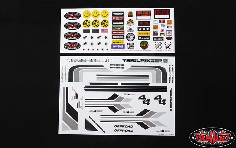 RC4WD Complete Graphic Decal Set for Mojave II 2/4 Door Body - Click Image to Close