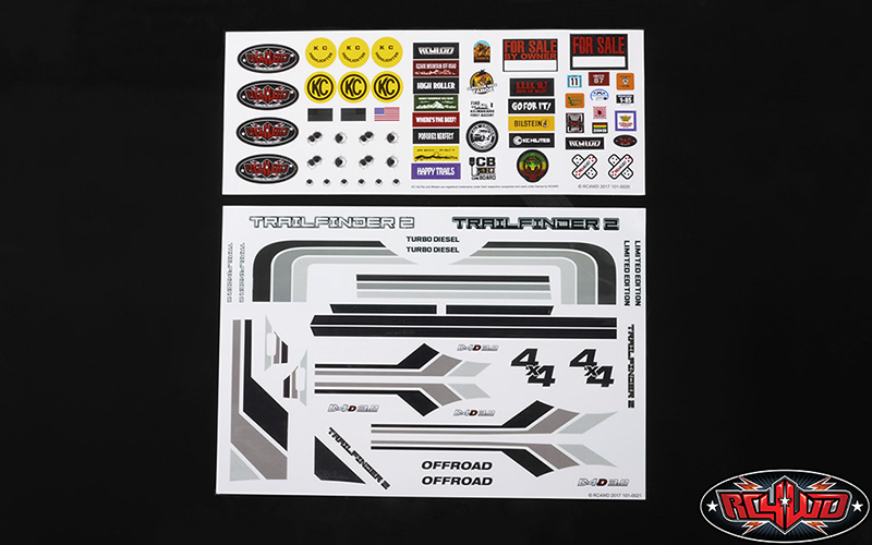 RC4WD Complete Graphic Decal Set for Mojave II 2/4 Door Body