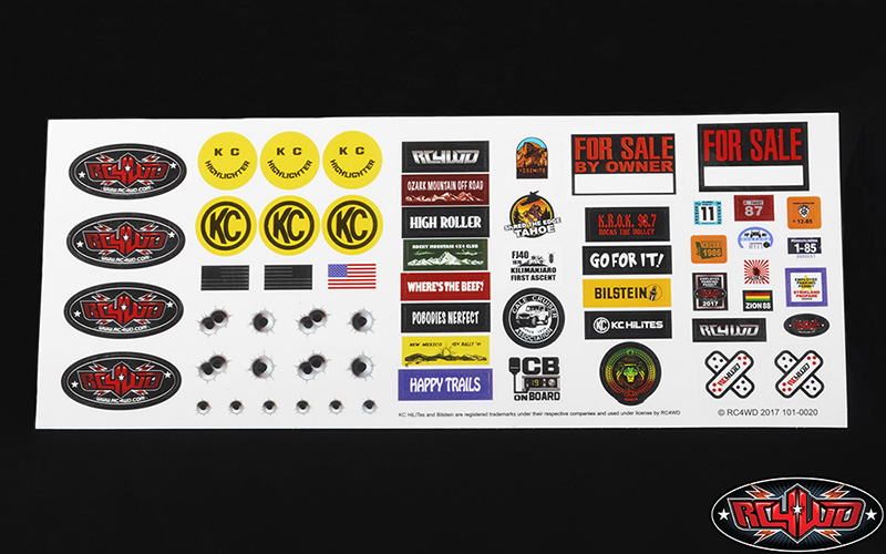 RC4WD Complete Graphic Decal Set for Mojave II 2/4 Door Body