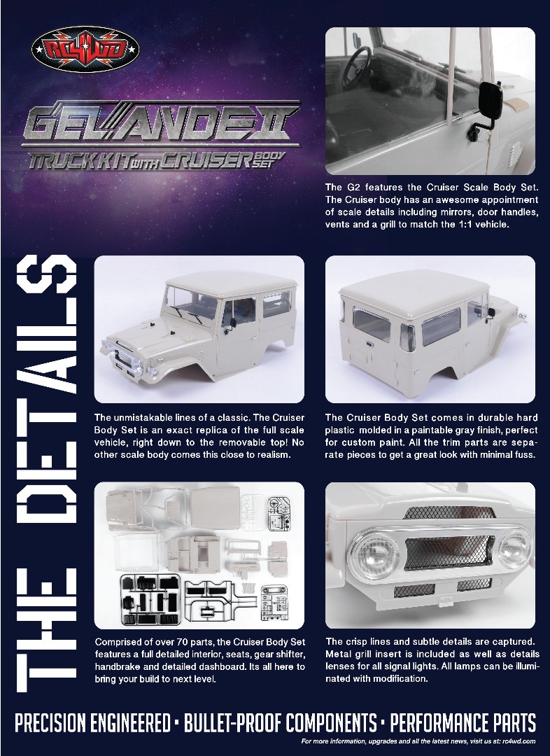 RC4WD Gelande II Truck Kit w/Cruiser Body Set - Click Image to Close