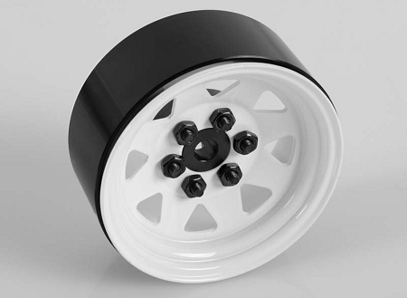 RC4WD 1.9" 6 Lug Wagon Single Steel Beadlock Wheel (White) (1) - Click Image to Close