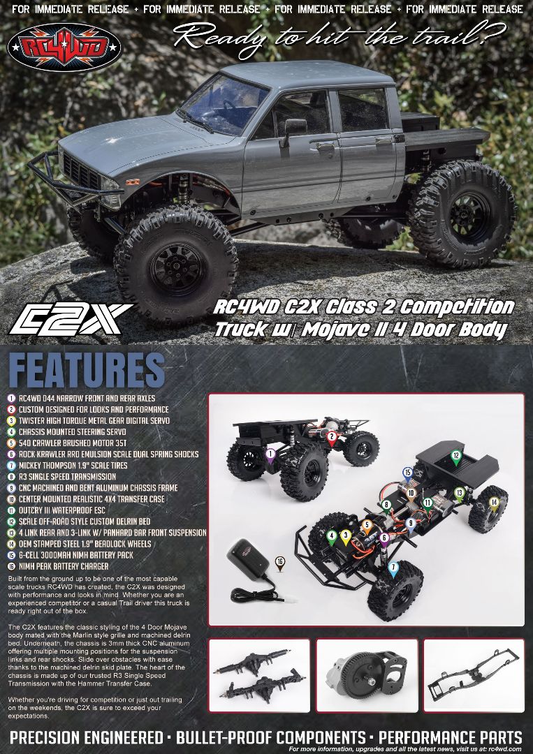 RC4WD C2X Class 2 Competition Truck w/ Mojave II 4 Door Body - Click Image to Close