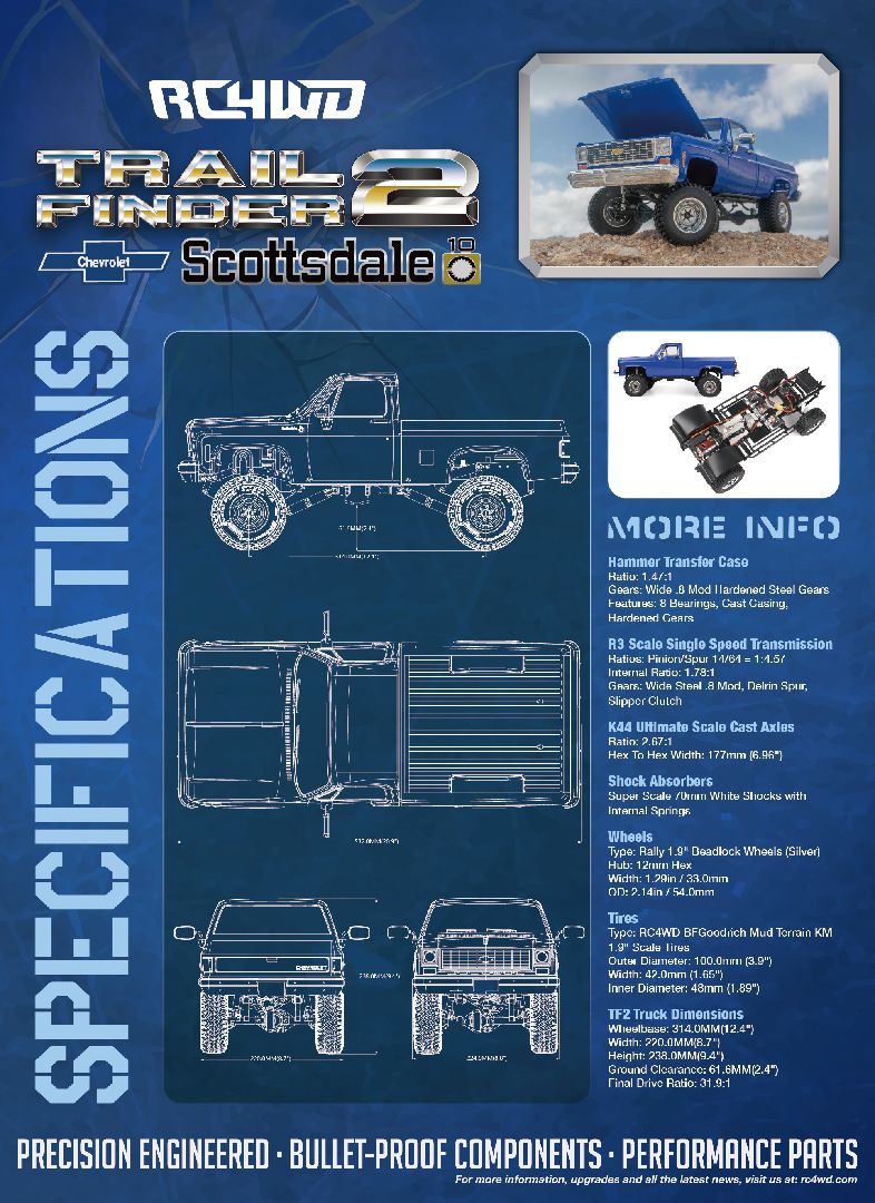 RC4WD Trail Finder 2 "LWB" RTR w/Chevy K10 Hard Body Set RC4WD Trail Finder 2 "LWB" RTR w/Chevy K10 Hard Body Set