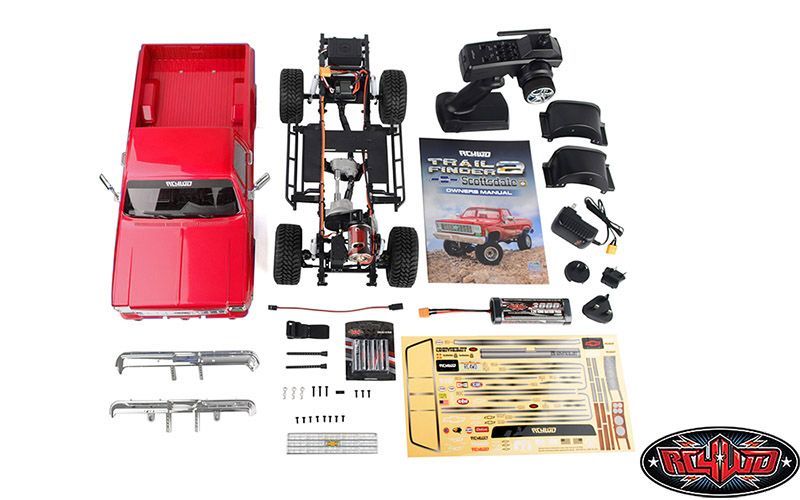 RC4WD Trail Finder 2 "LWB" RTR w/Chevry K10 Hard Body Set (Red)