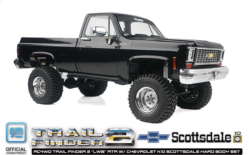 RC4WD Trail Finder 2 "LWB" RTR w/Chevy K10 Hard Body Set (Blk)