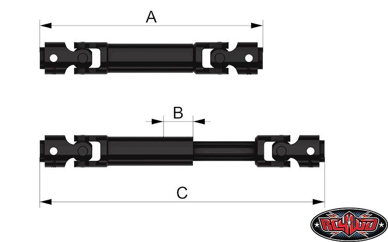 RC4WD Scale Steel Punisher Shaft V2 (75mm-95mm / 2.95"-3.74")