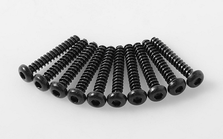 RC4WD Button Head Self Tapping Screws M3 X 18mm (Black) - Click Image to Close