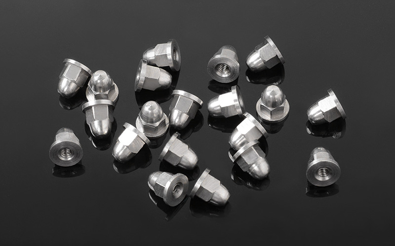 RC4WD M2 Flanged Acorn Nuts (Silver)