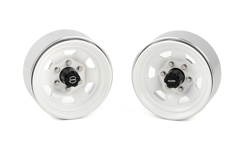 RC4WD 1.7" Stamped Steel Beadlock SR5 Wheels (White/Black) (4) - Click Image to Close