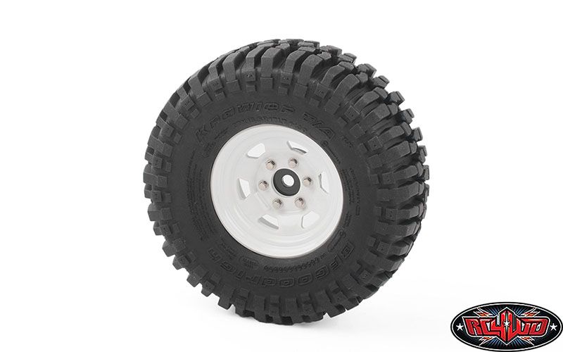 RC4WD 1.7" Stamped Steel Beadlock SR5 Wheels (White/Black) (4) - Click Image to Close