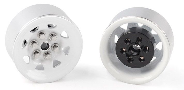 RC4WD 0.7" Stamped Steel Stock Beadlock Wheels (White) (4) - Click Image to Close