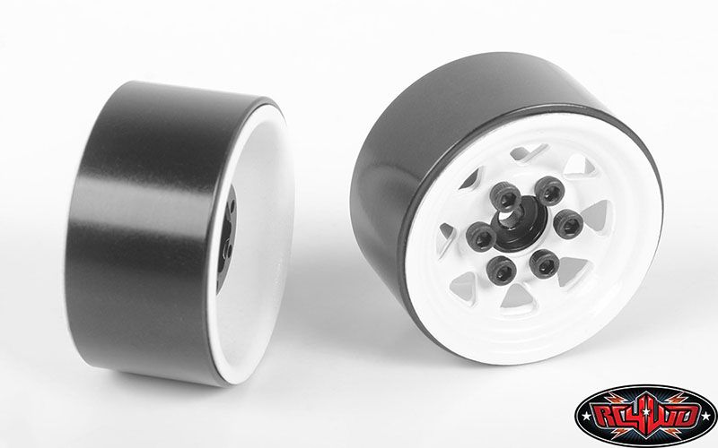 RC4WD 1.0" Stamped Steel Stock Beadlock Wheels (White) (4) - Click Image to Close