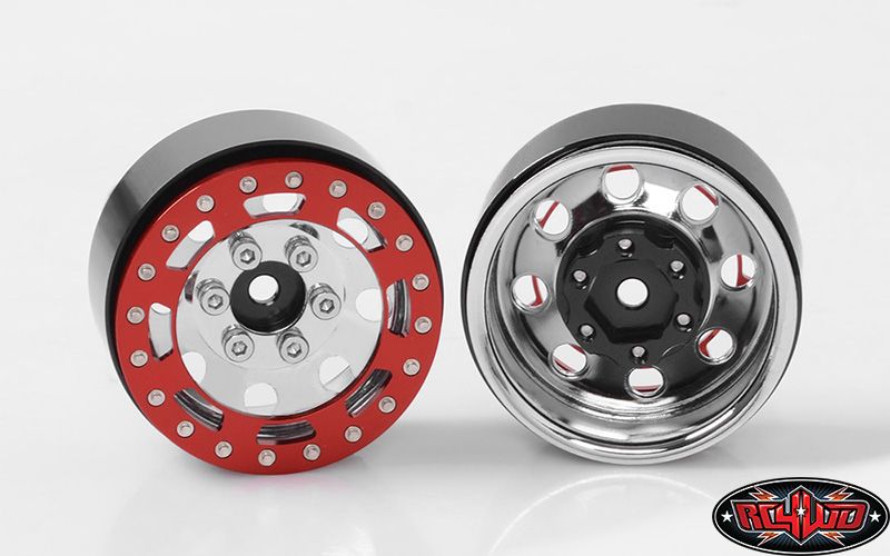 RC4WD 1.7" TRO Stamped Steel Beadlock Wheels (Red/Chrome) (4) - Click Image to Close