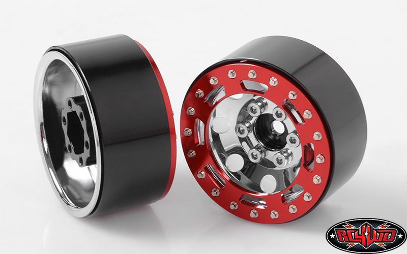 RC4WD 1.7" TRO Stamped Steel Beadlock Wheels (Red/Chrome) (4)