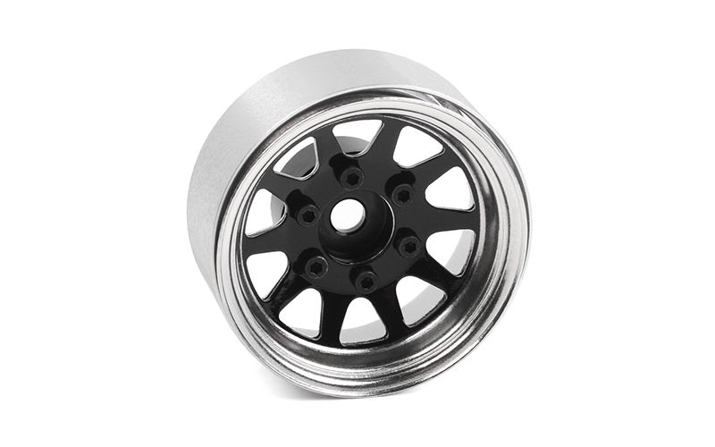 RC4WD 1.55" OEM 6-Lug Steel Beadlock Wheels (Black/Chrome) (4) - Click Image to Close