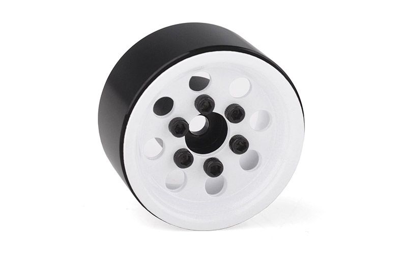 RC4WD 1.0" Pro8 Stamped Steel Beadlock Wheels (White) (4) - Click Image to Close