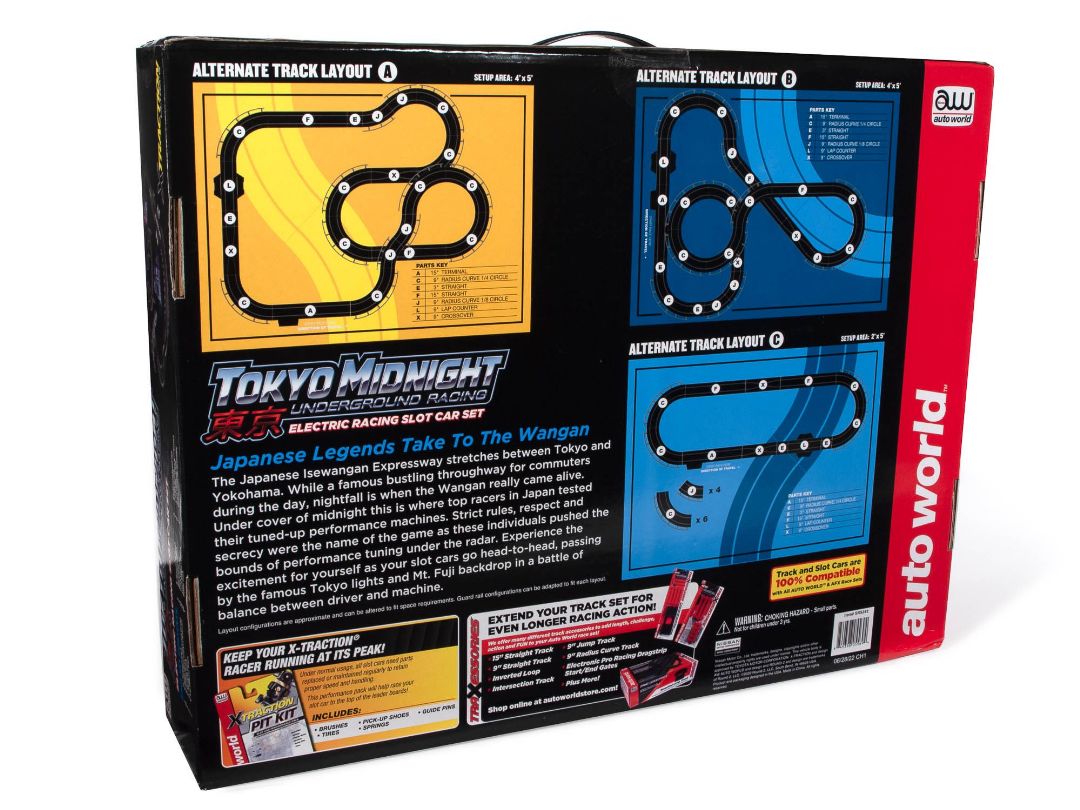 Auto World 16' Tokyo Midnight Underground Racing Slot Race Set