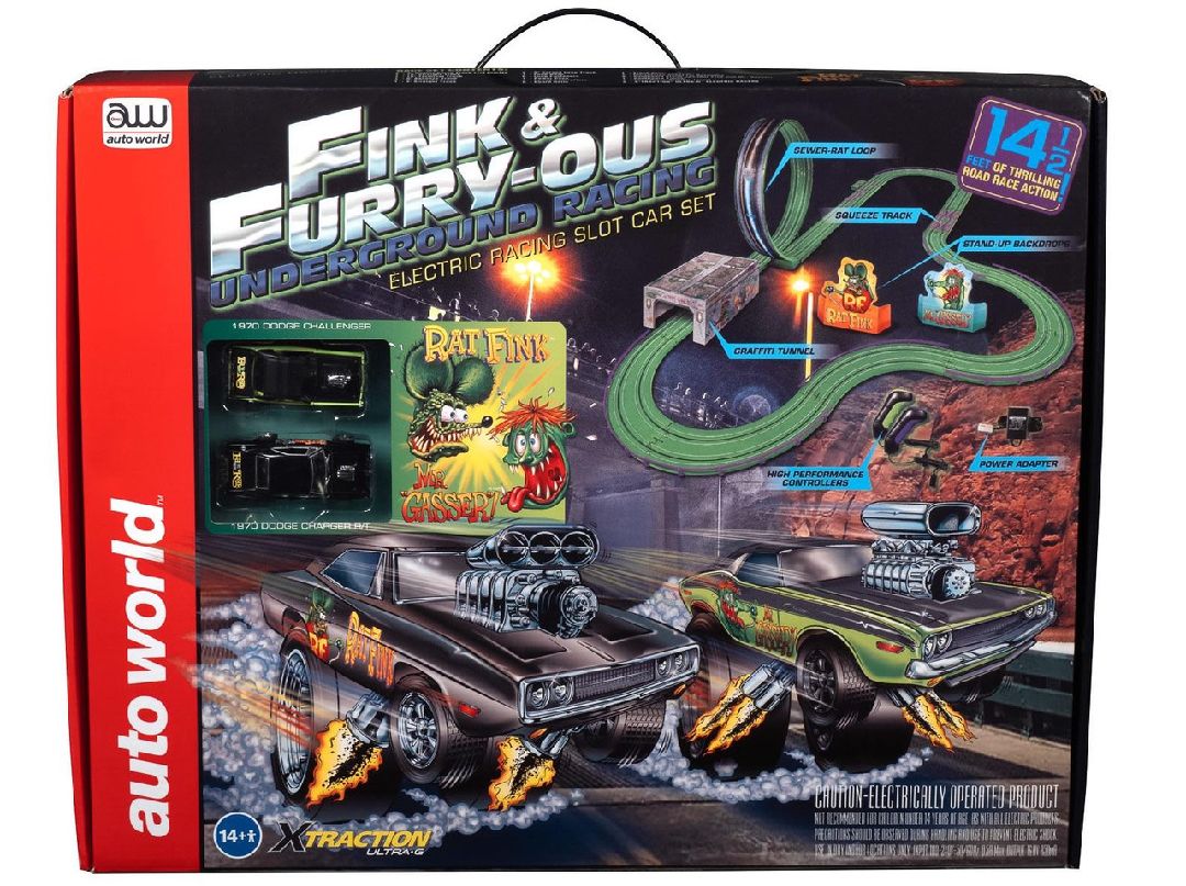 Auto World 14' Rat Fink Fink & FURRY-OUS Underground Racing - Click Image to Close