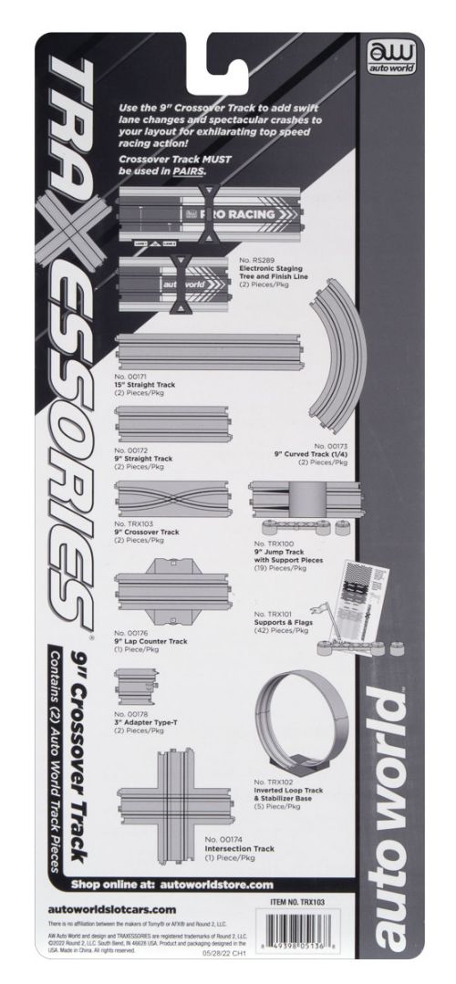 Auto World 2 Pack 9" Crossover Track - Replaces 00175 - Click Image to Close