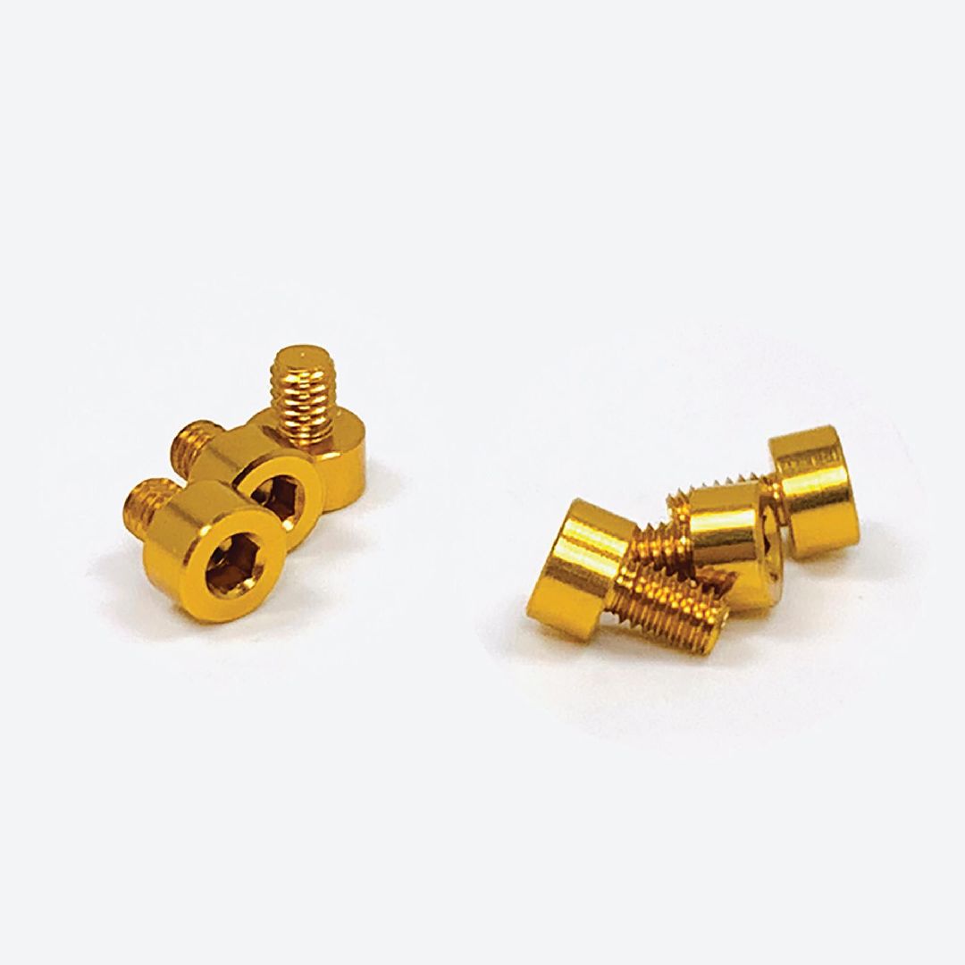 Trinity X-Factor Aluminum Screw Kit Gold 3ea 5mm, 6mm (6)