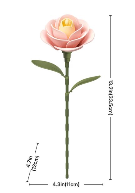 Rowood DIY Light Pink Camellia 3D Wooden Puzzle