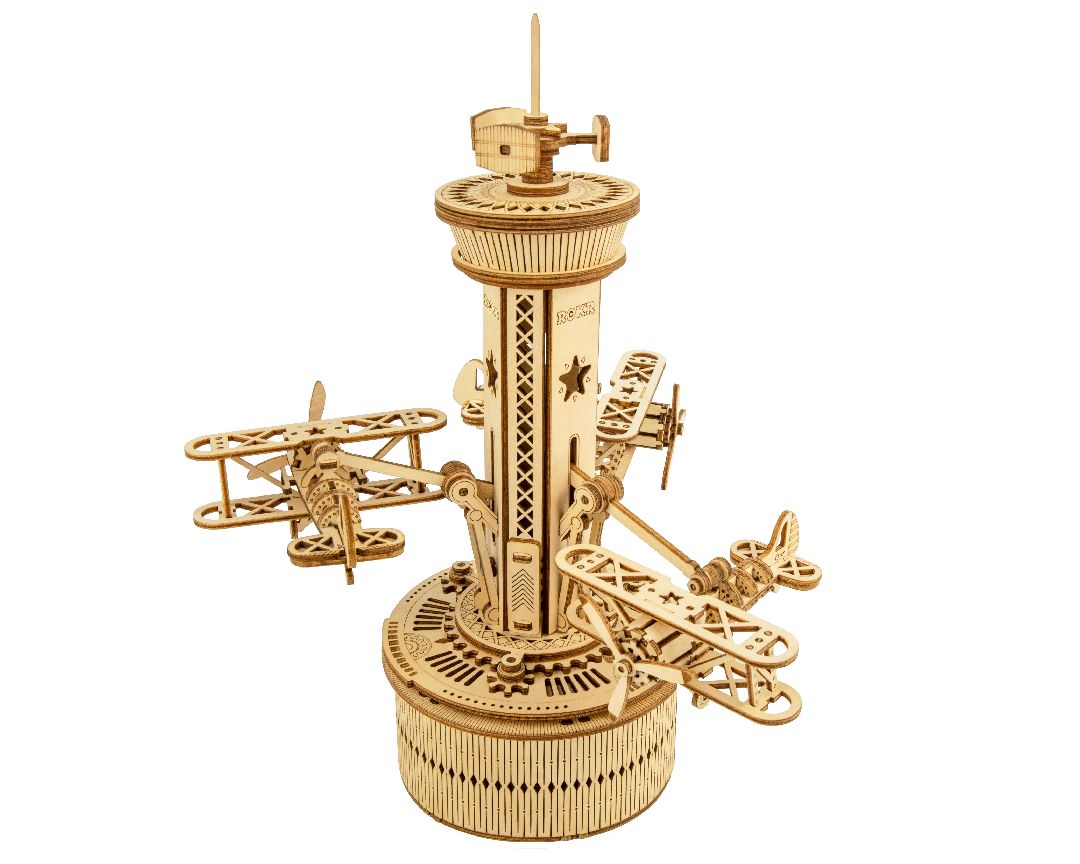 ROKR Airplane Control Tower Mechanical Music Box