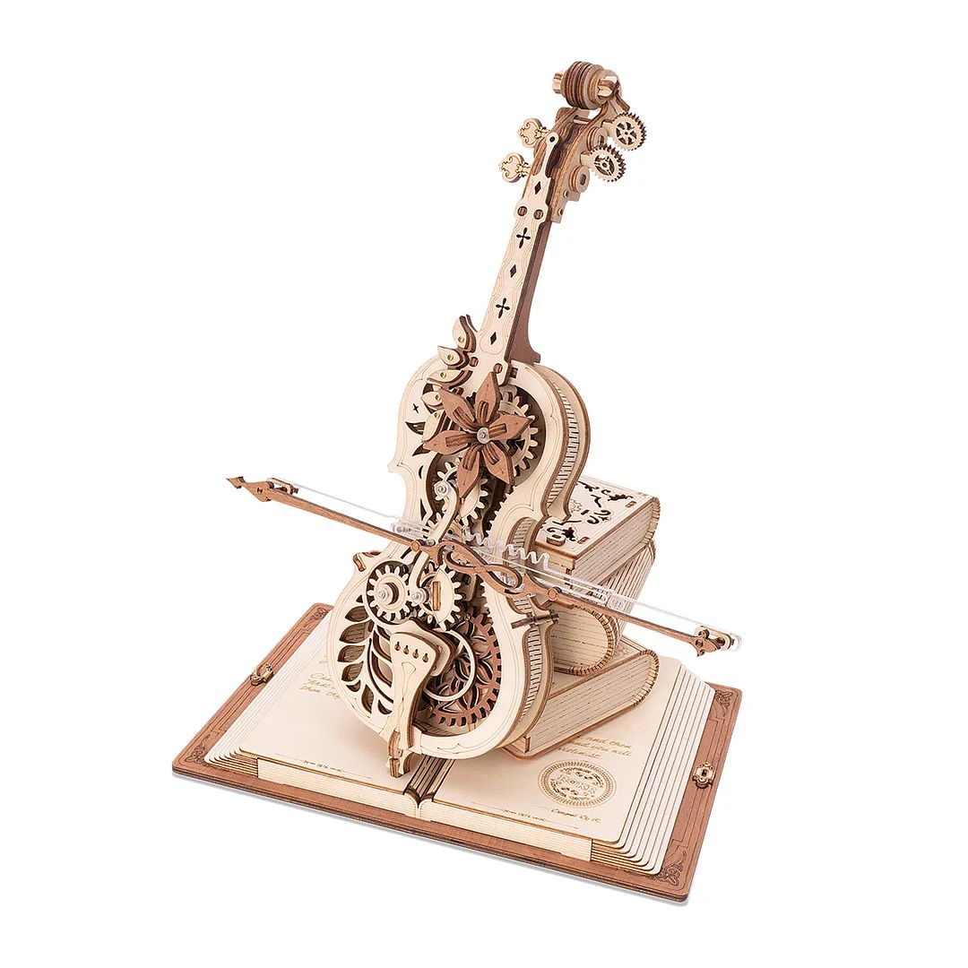 ROKR Magic Cello Mechanical Music Box 3D Wooden Puzzle