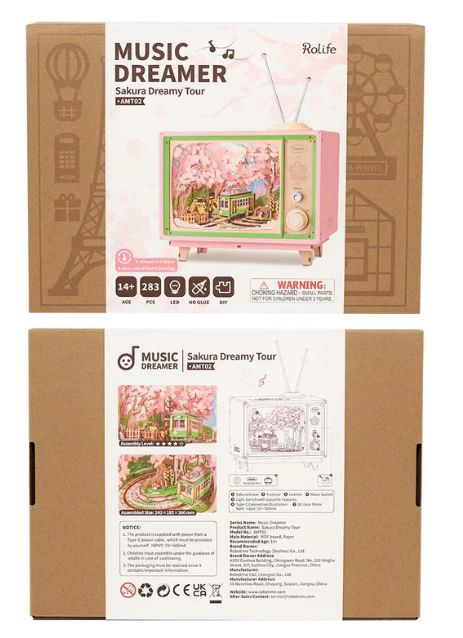 Rolife Sakura Dreamy Tour DIY Music Box 3D Wooden Puzzle