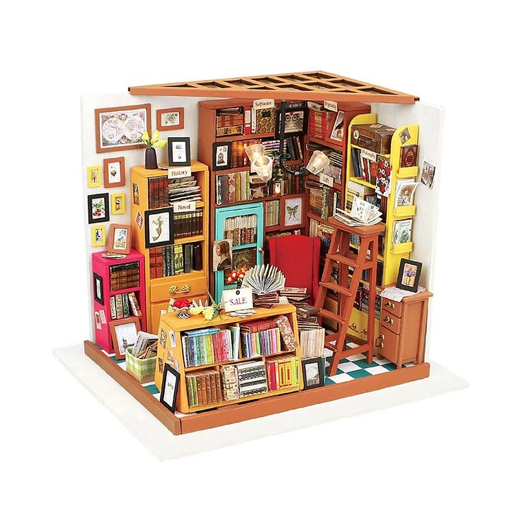 Rolife Sam's Study Library DIY Miniature House Kit