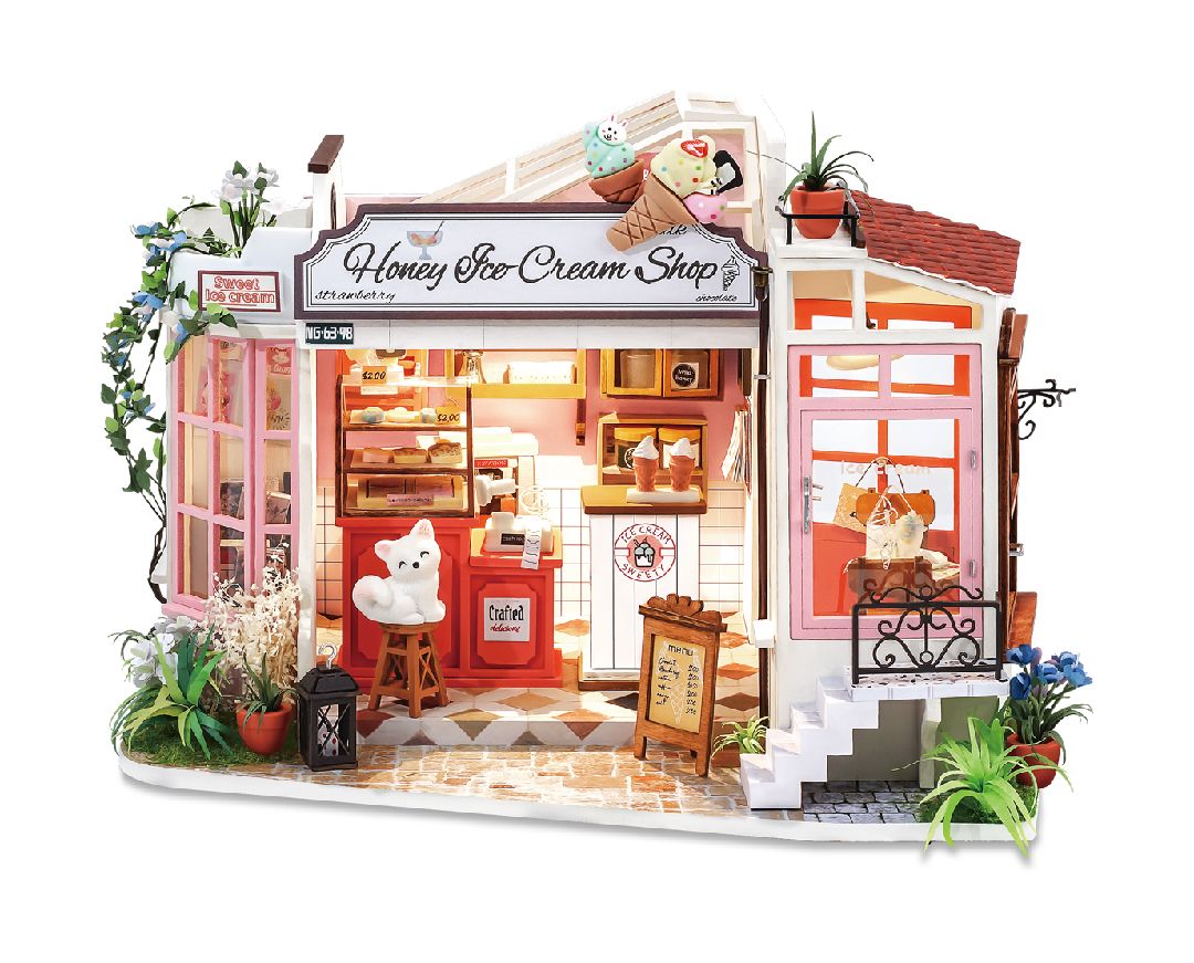 Rolife Honey Ice-cream Shop DIY Miniature House Kit