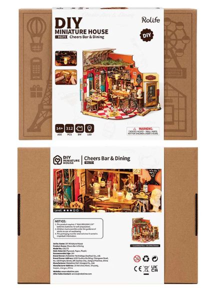 Rolife Cheers Bar & Dining DIY Miniature House Kit